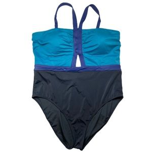 Coastal Blue 3X One Piece Blue Swimsuit NWT